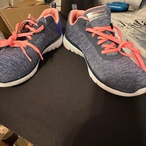 Blue and Pink Athletic Shoes